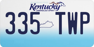 KY license plate 335TWP