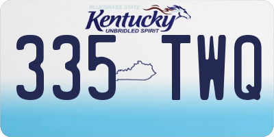 KY license plate 335TWQ