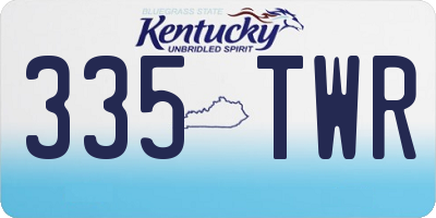 KY license plate 335TWR