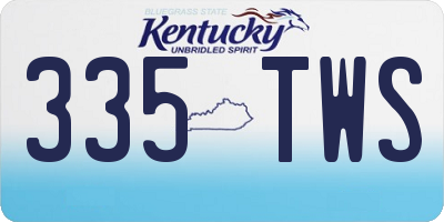 KY license plate 335TWS