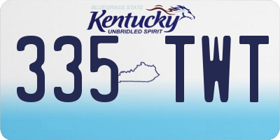 KY license plate 335TWT