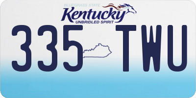 KY license plate 335TWU