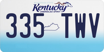 KY license plate 335TWV