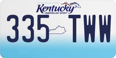 KY license plate 335TWW