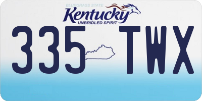 KY license plate 335TWX