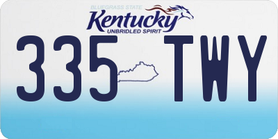 KY license plate 335TWY