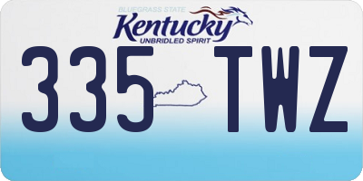 KY license plate 335TWZ