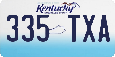 KY license plate 335TXA
