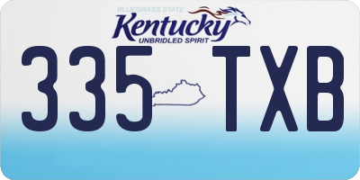 KY license plate 335TXB