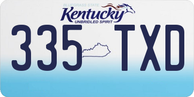 KY license plate 335TXD