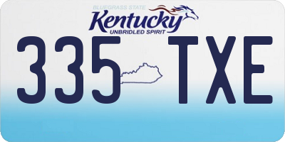 KY license plate 335TXE