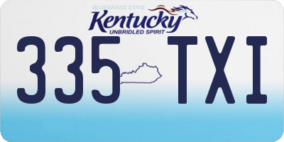 KY license plate 335TXI