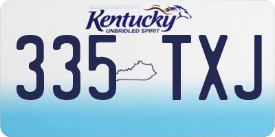 KY license plate 335TXJ