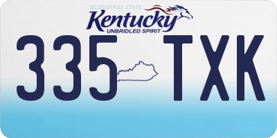 KY license plate 335TXK