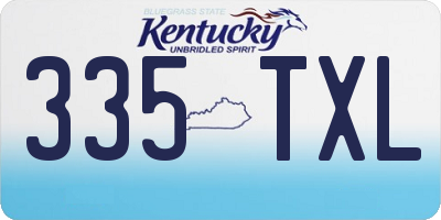KY license plate 335TXL