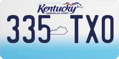 KY license plate 335TXO