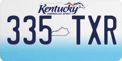 KY license plate 335TXR