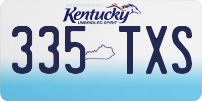 KY license plate 335TXS