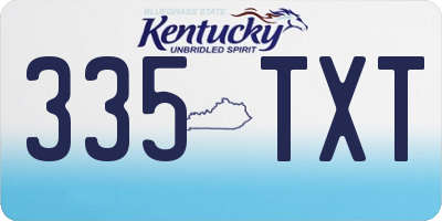 KY license plate 335TXT