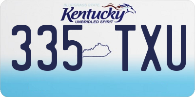 KY license plate 335TXU
