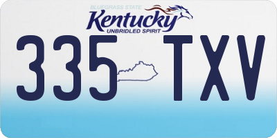 KY license plate 335TXV