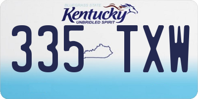 KY license plate 335TXW