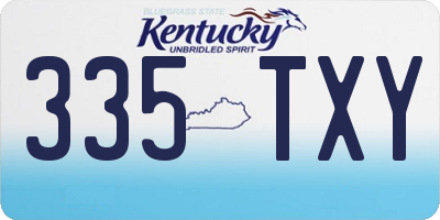 KY license plate 335TXY