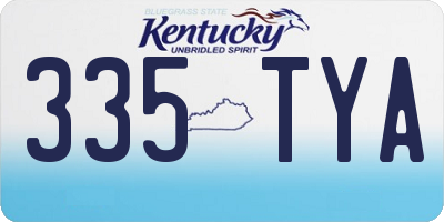 KY license plate 335TYA
