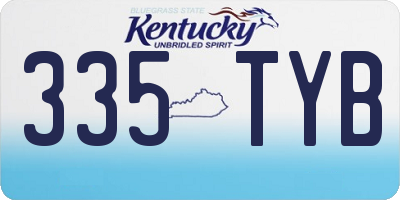 KY license plate 335TYB
