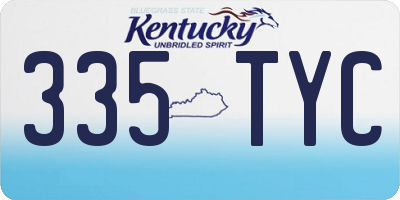 KY license plate 335TYC