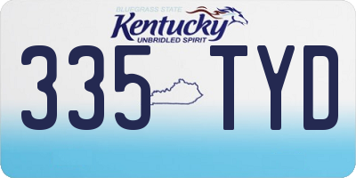 KY license plate 335TYD
