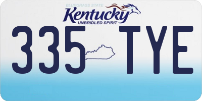KY license plate 335TYE