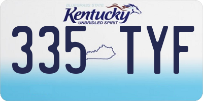 KY license plate 335TYF