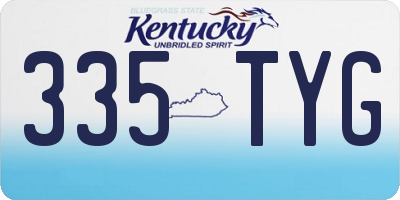 KY license plate 335TYG