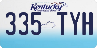KY license plate 335TYH