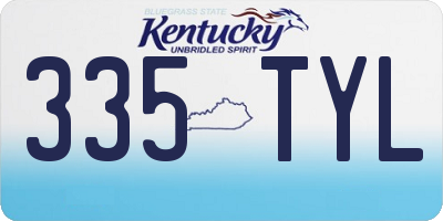 KY license plate 335TYL