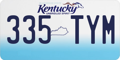 KY license plate 335TYM