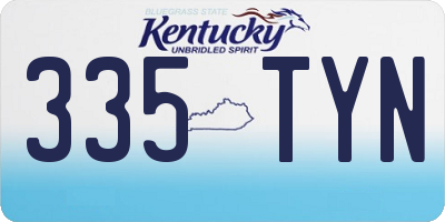 KY license plate 335TYN