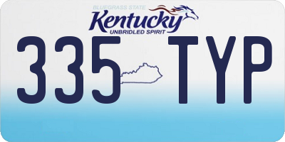 KY license plate 335TYP