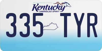 KY license plate 335TYR