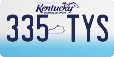 KY license plate 335TYS