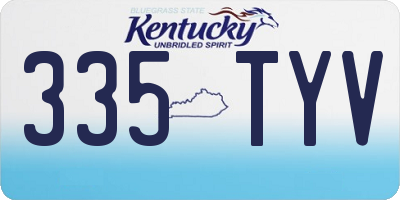 KY license plate 335TYV