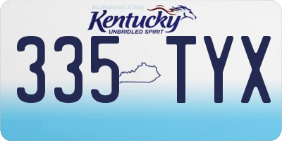 KY license plate 335TYX