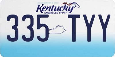 KY license plate 335TYY