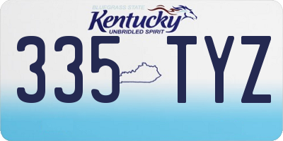KY license plate 335TYZ