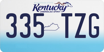 KY license plate 335TZG