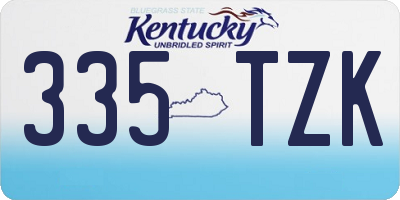 KY license plate 335TZK