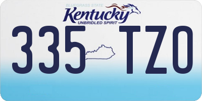 KY license plate 335TZO