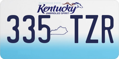 KY license plate 335TZR