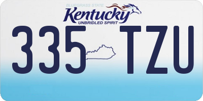 KY license plate 335TZU